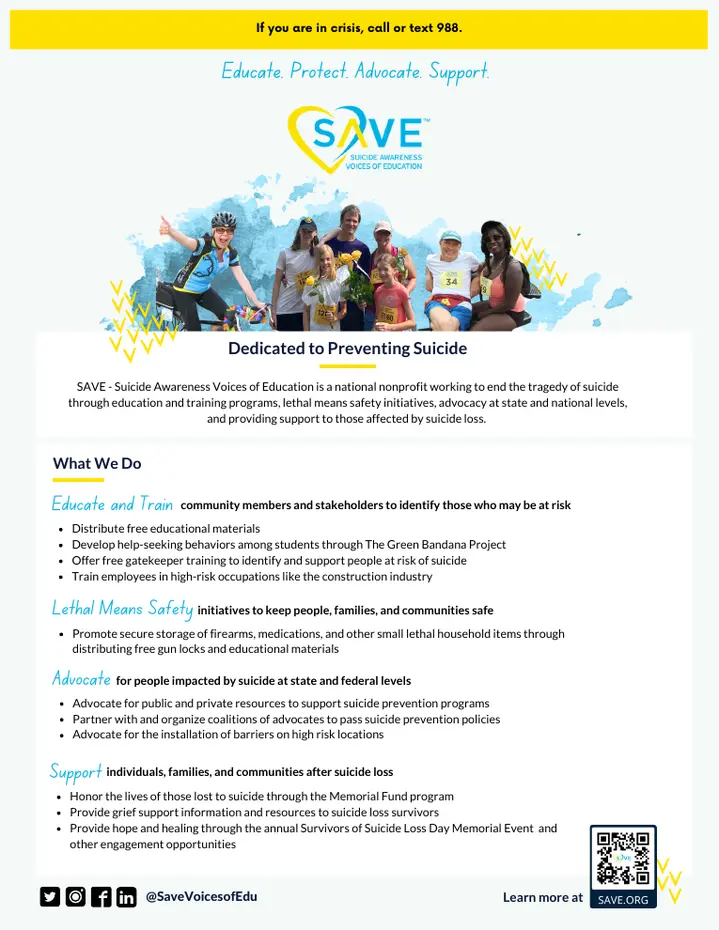 SAVE - Suicide Awareness Voices of Education