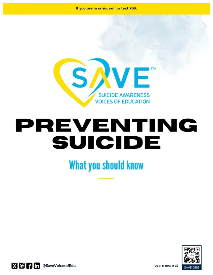 Cover of Preventing Suicide from SAVE